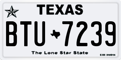 TX license plate BTU7239