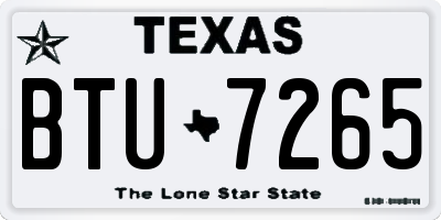 TX license plate BTU7265