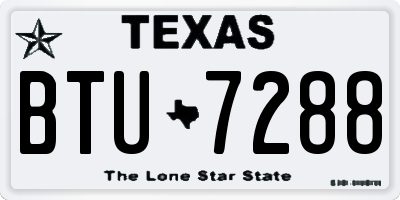 TX license plate BTU7288