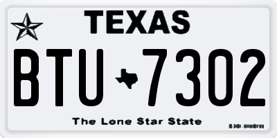 TX license plate BTU7302