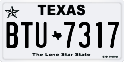 TX license plate BTU7317