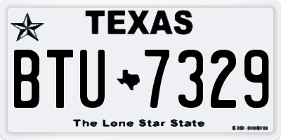 TX license plate BTU7329