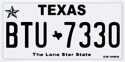 TX license plate BTU7330