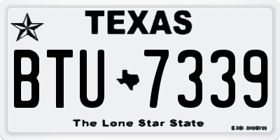TX license plate BTU7339