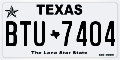 TX license plate BTU7404