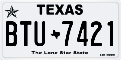 TX license plate BTU7421