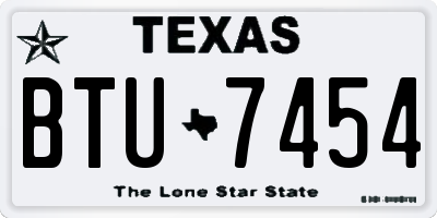 TX license plate BTU7454