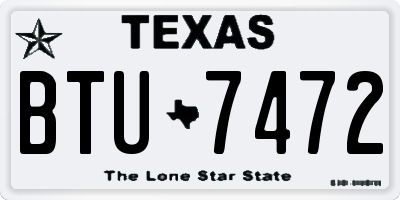 TX license plate BTU7472