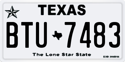 TX license plate BTU7483