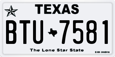 TX license plate BTU7581