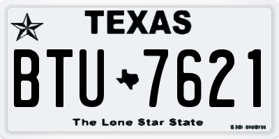 TX license plate BTU7621