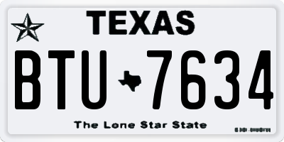 TX license plate BTU7634