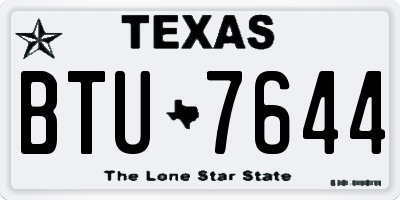 TX license plate BTU7644