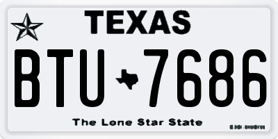 TX license plate BTU7686