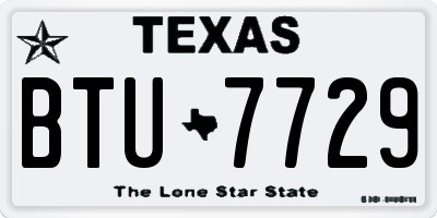 TX license plate BTU7729