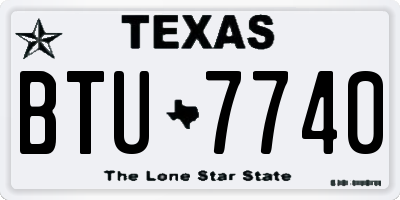 TX license plate BTU7740
