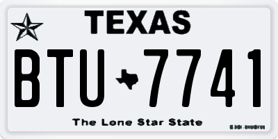 TX license plate BTU7741