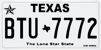 TX license plate BTU7772