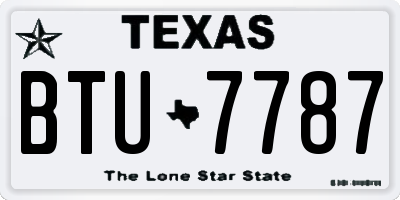 TX license plate BTU7787