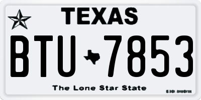 TX license plate BTU7853