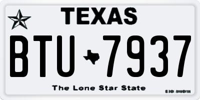TX license plate BTU7937