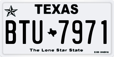 TX license plate BTU7971
