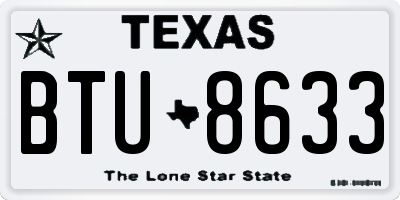 TX license plate BTU8633