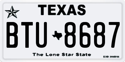 TX license plate BTU8687