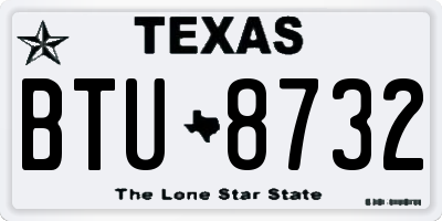 TX license plate BTU8732