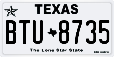 TX license plate BTU8735