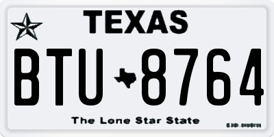TX license plate BTU8764