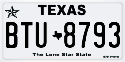TX license plate BTU8793
