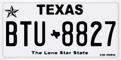 TX license plate BTU8827