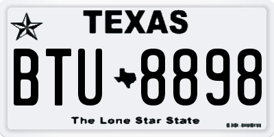 TX license plate BTU8898