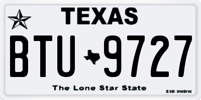 TX license plate BTU9727
