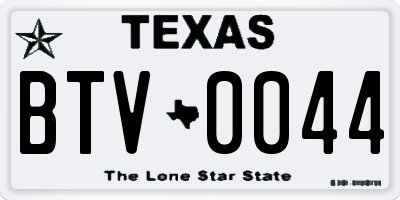 TX license plate BTV0044
