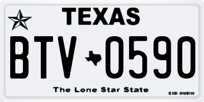 TX license plate BTV0590