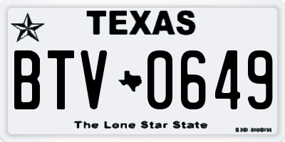 TX license plate BTV0649