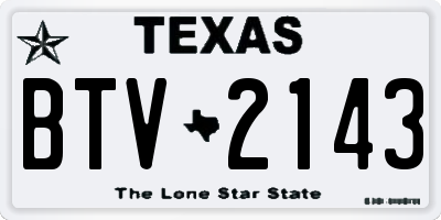 TX license plate BTV2143