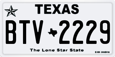 TX license plate BTV2229