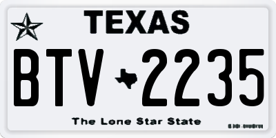 TX license plate BTV2235