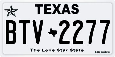 TX license plate BTV2277
