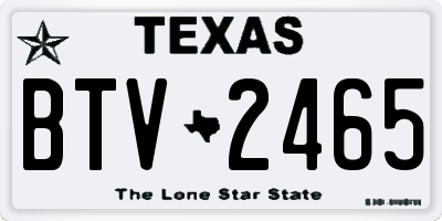 TX license plate BTV2465