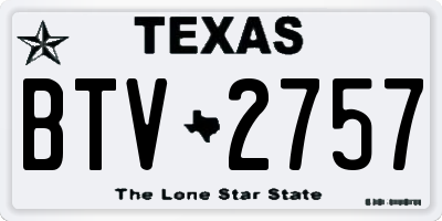 TX license plate BTV2757