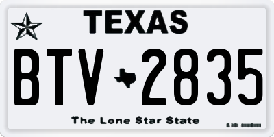 TX license plate BTV2835
