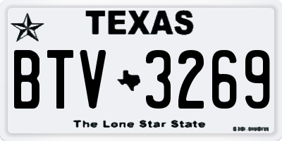 TX license plate BTV3269