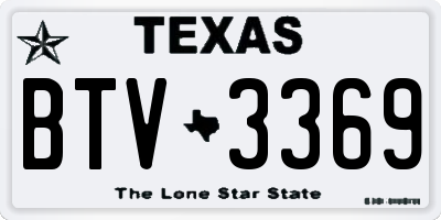 TX license plate BTV3369