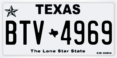 TX license plate BTV4969
