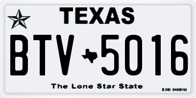 TX license plate BTV5016