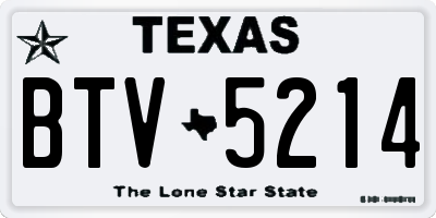 TX license plate BTV5214